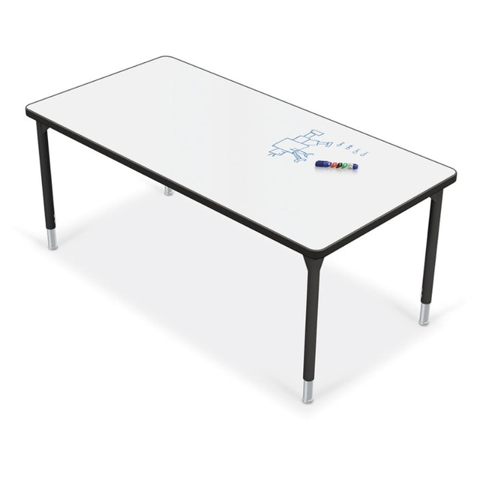 MooreCo Hierarchy activity table with porcelain steel top