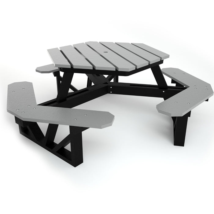 Frog Furnishing Recycled Plastic Hexagon Picnic Table