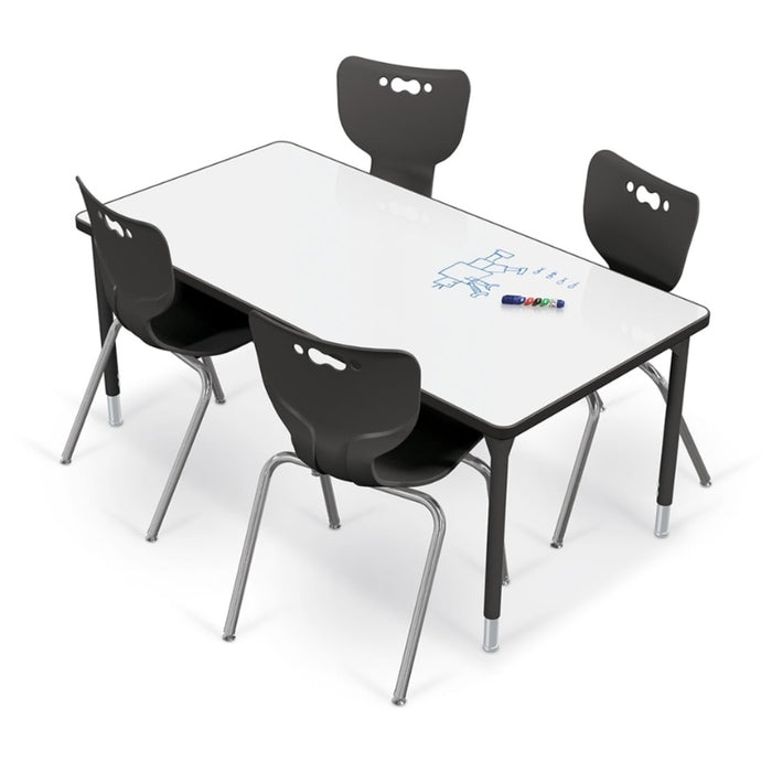 MooreCo Hierarchy activity table with porcelain steel top