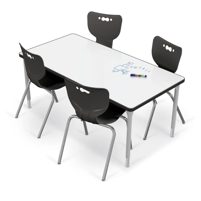 MooreCo Hierarchy activity table with porcelain steel top