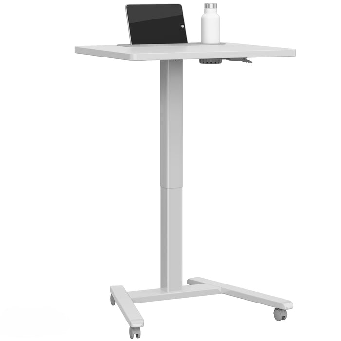 Haskell Education Fuzion Sit to Stand Desk with Grommet with qs