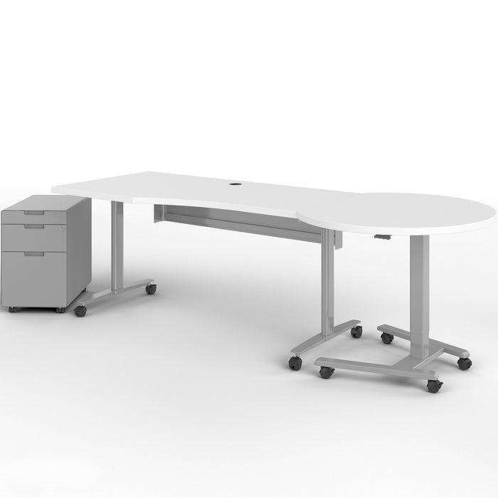 Haskell Education Fuzion Teacher’s Desk Right Handed Wave Table with Curved Podium