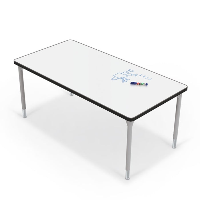 MooreCo Hierarchy activity table with porcelain steel top