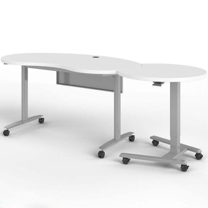 Haskell Education Fuzion Kidney Shaped Teacher's Desk with 3/4 Moon Podium