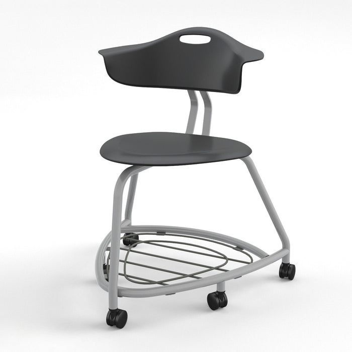 Haskell Education 360 Chair with Back with Bookbag Rack 18”h Platinum frame