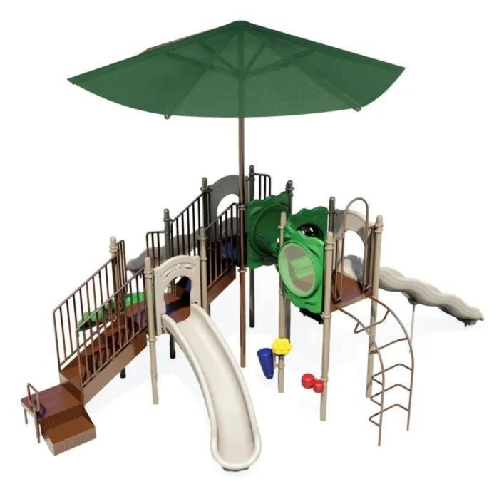 UltraPlay Boulder Point Play System with Shade – Ground Spikes & In-Ground Shade Posts