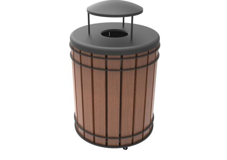 UltraSite 36 Gallon Madison Trash Receptacle - Ipe Wood