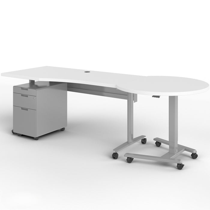 Haskell Education Fuzion Teacher’s Desk Right Handed Wave Table with Curved Podium