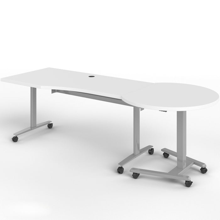 Haskell Education Fuzion Teacher’s Desk Right Handed Wave Table with Curved Podium