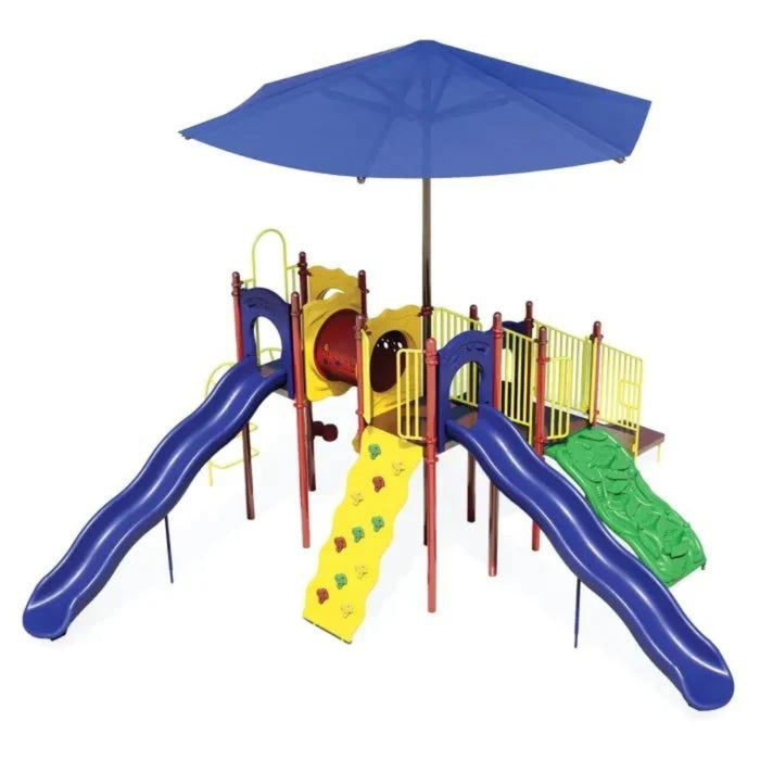 UltraPlay Boulder Point Play System with Shade – Ground Spikes & In-Ground Shade Posts